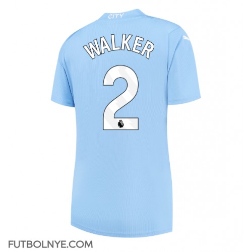 Camiseta Manchester City Kyle Walker #2 Primera Equipación para mujer 2023-24 manga corta